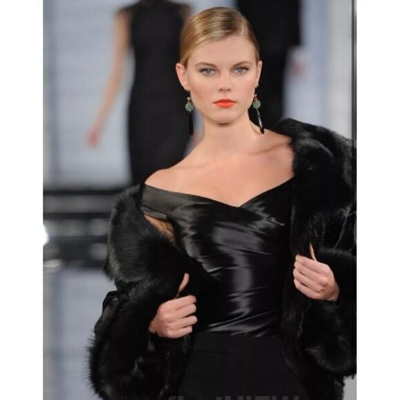 Ralph Lauren Collection Purple Label Off Shoulder Top Corset Blouse Silk Runway - Picture 1 of 16